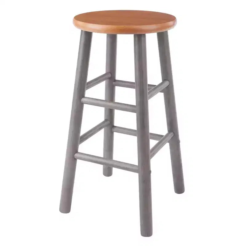 Lot de 2 tabourets de bar hauteur comptoir 61 cm Huxton gris/teck - Winsome