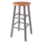 Lot de 2 tabourets de bar hauteur comptoir 61 cm Huxton gris/teck - Winsome