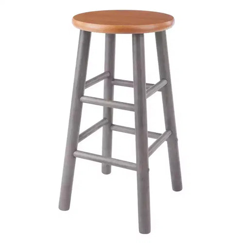 Lot de 2 tabourets de bar hauteur comptoir 61 cm Huxton gris/teck - Winsome