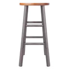 Lot de 2 tabourets de bar hauteur comptoir 61 cm Huxton gris/teck - Winsome
