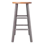 Lot de 2 tabourets de bar hauteur comptoir 61 cm Huxton gris/teck - Winsome