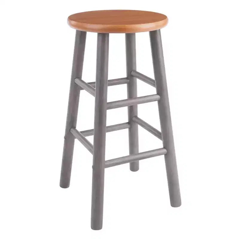 Lot de 2 tabourets de bar hauteur comptoir 61 cm Huxton gris/teck - Winsome