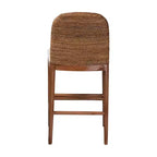 bali & pari Nadim Ensemble de tabourets de bar hauteur comptoir en jonc de mer naturel et bois d'acacia Blanc/Naturel : Revêtement en polyester, nettoyage des taches