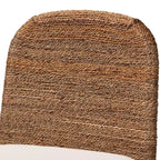 bali & pari Nadim Ensemble de tabourets de bar hauteur comptoir en jonc de mer naturel et bois d'acacia Blanc/Naturel : Revêtement en polyester, nettoyage des taches
