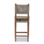Heyna Tabouret de bar en corde tissée, hauteur comptoir, acajou, gris/naturel - bali & pari : Fabriqué en Indonésie, aucun assemblage requis