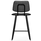 Lot de 2 tabourets de bar hauteur comptoir Skyla WyndenHall gris anthracite : Détails matelassés en losanges, cadre en contreplaqué, rembourrage en mousse