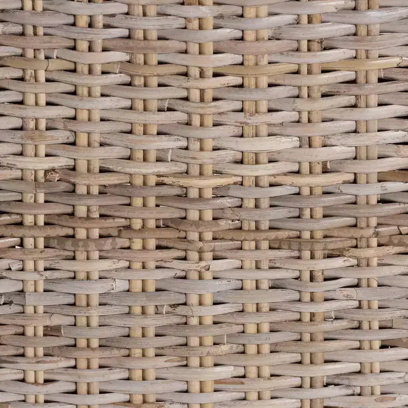 bali & pari Tabouret de bar Toby en rotin et bois d'acajou, hauteur comptoir, gris Kubu/taupe rustique