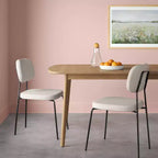 Lot de 2 chaises de salle à manger en bouclette crème avec piètement en métal - Room Essentials™