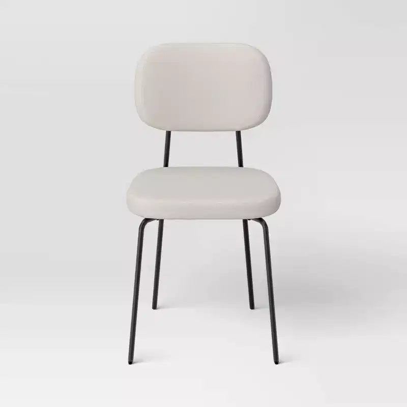 Lot de 2 chaises de salle à manger en bouclette crème avec piètement en métal - Room Essentials™