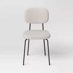 Lot de 2 chaises de salle à manger en bouclette crème avec piètement en métal - Room Essentials™