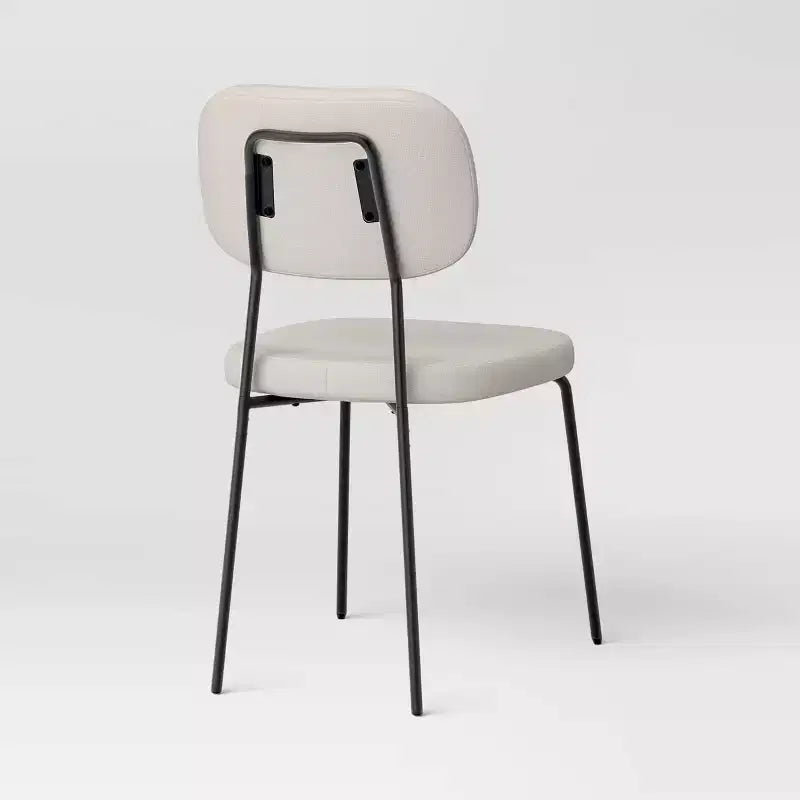 Lot de 2 chaises de salle à manger en bouclette crème avec piètement en métal - Room Essentials™