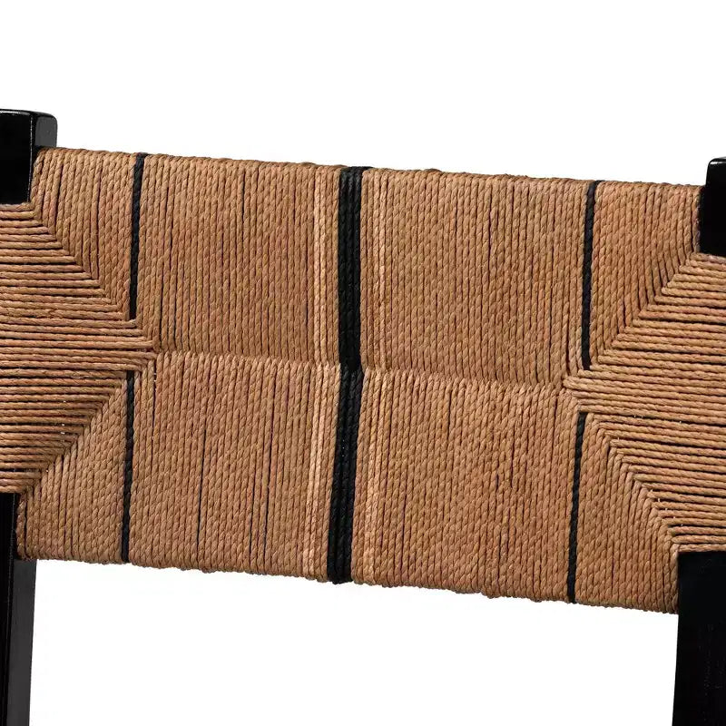 bali & pari Chaise de salle à manger en papier Prita Paper Loom et bois d'acajou marron/noir