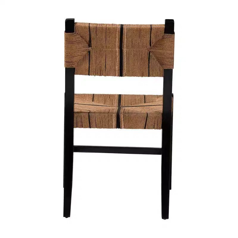 bali & pari Chaise de salle à manger en papier Prita Paper Loom et bois d'acajou marron/noir