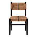 bali & pari Chaise de salle à manger en papier Prita Paper Loom et bois d'acajou marron/noir