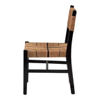 bali & pari Chaise de salle à manger en papier Prita Paper Loom et bois d'acajou marron/noir