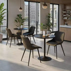 LumiSource Ensemble de 2 fauteuils d'appoint Outlaw bicolores en tissu Métal noir/PU noir/Gris