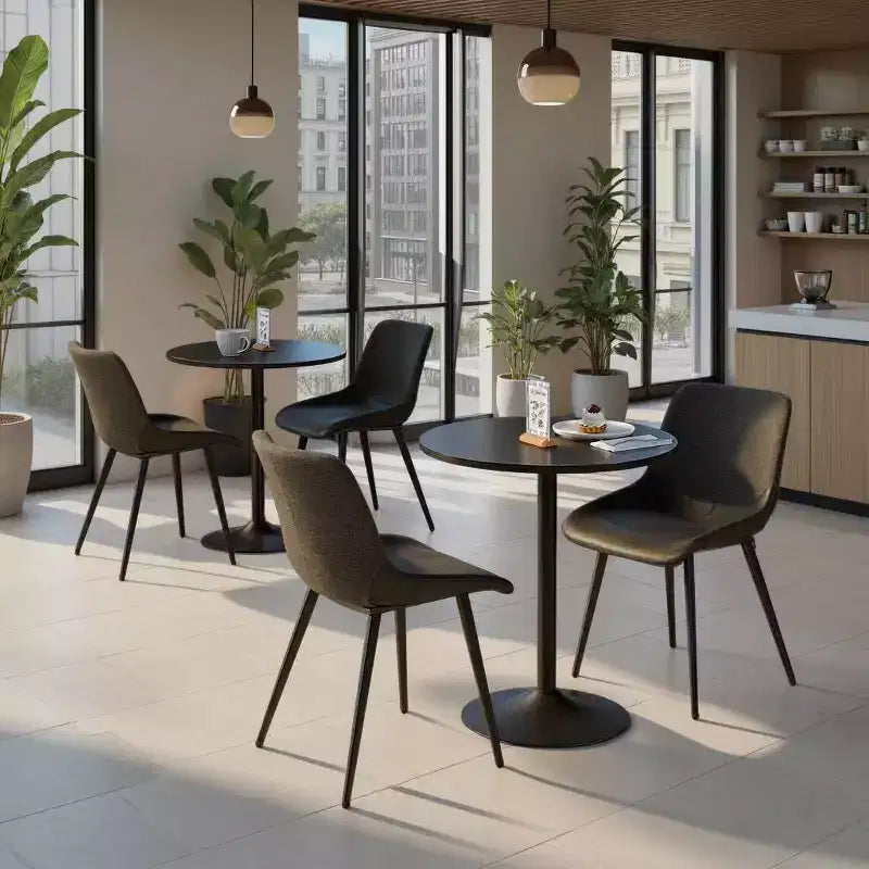 LumiSource Ensemble de 2 fauteuils d'appoint Outlaw bicolores en tissu Métal noir/PU noir/Gris