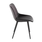 LumiSource Ensemble de 2 fauteuils d'appoint Outlaw bicolores en tissu Métal noir/PU noir/Gris