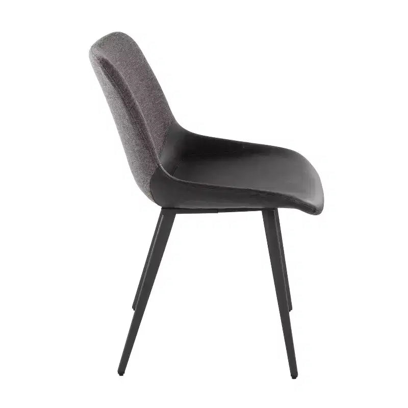LumiSource Ensemble de 2 fauteuils d'appoint Outlaw bicolores en tissu Métal noir/PU noir/Gris