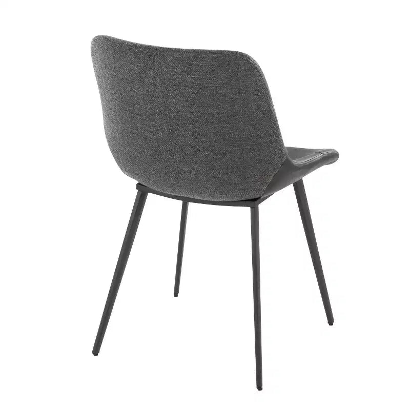 LumiSource Ensemble de 2 fauteuils d'appoint Outlaw bicolores en tissu Métal noir/PU noir/Gris