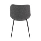 LumiSource Ensemble de 2 fauteuils d'appoint Outlaw bicolores en tissu Métal noir/PU noir/Gris