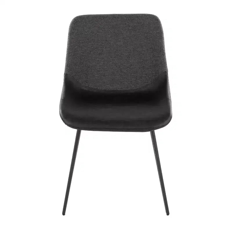 LumiSource Ensemble de 2 fauteuils d'appoint Outlaw bicolores en tissu Métal noir/PU noir/Gris