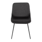 LumiSource Ensemble de 2 fauteuils d'appoint Outlaw bicolores en tissu Métal noir/PU noir/Gris