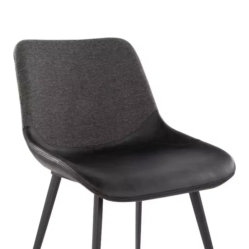 LumiSource Ensemble de 2 fauteuils d'appoint Outlaw bicolores en tissu Métal noir/PU noir/Gris
