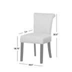 Lot de 2 chaises de salle à manger Parsons rembourrées avec clous décoratifs Adeline de Buylateral, grises : pieds en bois d'hévéa, capacité de 113 kg