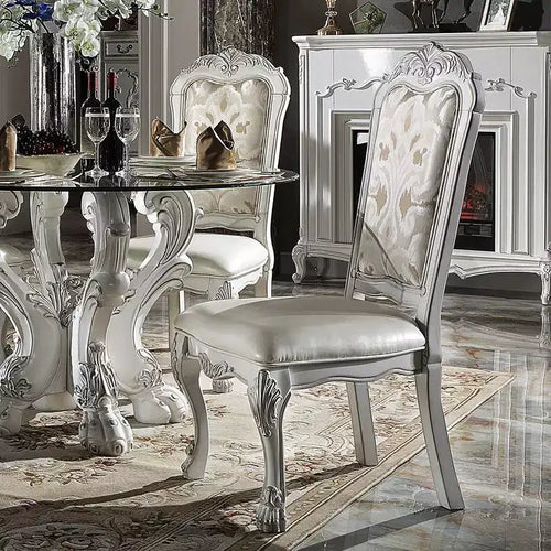 25.75" Dresden Dining Chair: Upholstered, Tufted Back, Composite Wood - Acme Furniture