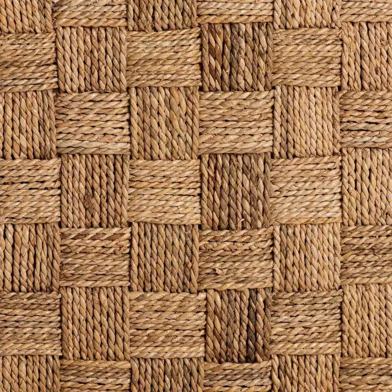 bali & pari Sabit Chaise de salle à manger en bois de teck et d'acajou avec dossier en jonc de mer, naturel/brun
