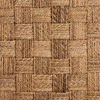 bali & pari Sabit Chaise de salle à manger en bois de teck et d'acajou avec dossier en jonc de mer, naturel/brun