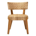 bali & pari Sabit Chaise de salle à manger en bois de teck et d'acajou avec dossier en jonc de mer, naturel/brun