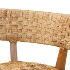bali & pari Sabit Chaise de salle à manger en bois de teck et d'acajou avec dossier en jonc de mer, naturel/brun