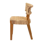 bali & pari Sabit Chaise de salle à manger en bois de teck et d'acajou avec dossier en jonc de mer, naturel/brun
