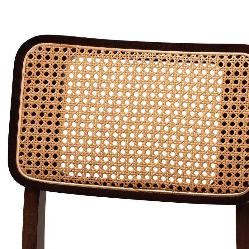 Baxton Studio Baxton Studio Chaises de salle à manger 2 pièces Dannon en tissu et bois Gris/Brun Noyer/Marron Clair : Revêtement en polyester, Structure en bois d'hévéa
