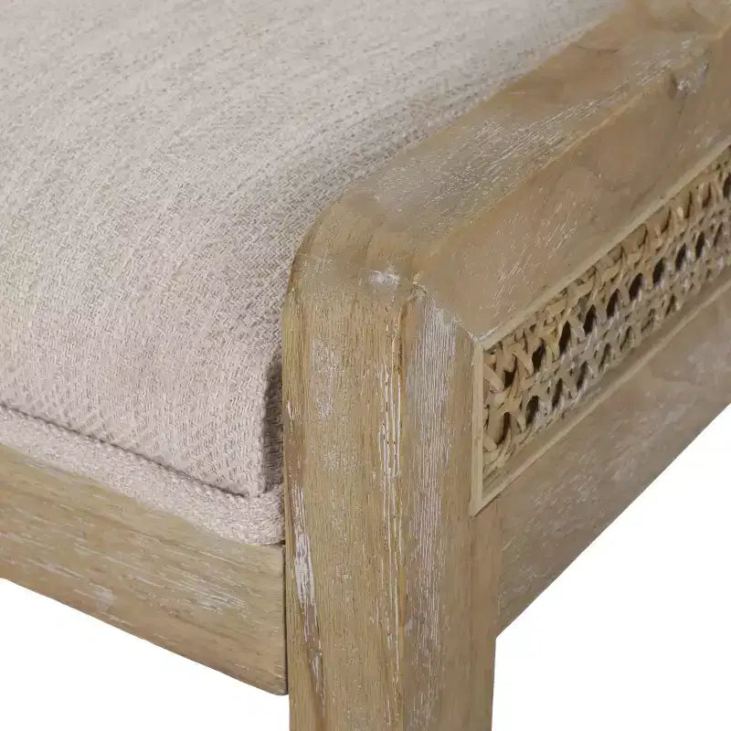 Christopher Knight Home Lot de 2 Chaises de Salle à Manger Rembourrées en Rotin et Bois Maurers Beige/Naturel
