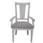 Chaise de salle à manger Katia Acme Furniture Lin gris clair/Finition blanc vieilli