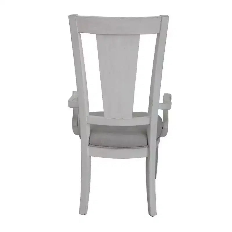 Chaise de salle à manger Katia Acme Furniture Lin gris clair/Finition blanc vieilli