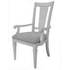 Chaise de salle à manger Katia Acme Furniture Lin gris clair/Finition blanc vieilli
