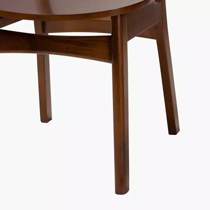 Baxton Studio Ensemble de 2 Chaises de Salle à Manger Hesper en Bois et Rotin Noyer Brun/Brun Clair : Mid-Century, Dossier en Croissant, Pieds Inclinés
