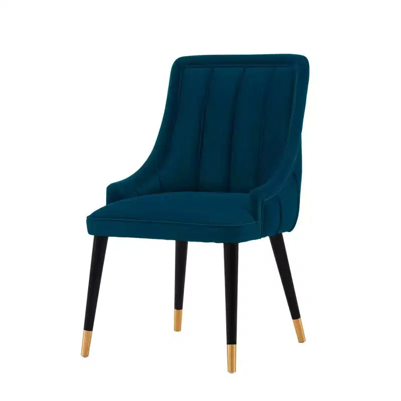 Lot de 2 chaises de salle à manger modernes en velours Eda bleu nuit - Manhattan Comfort