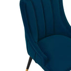 Lot de 2 chaises de salle à manger modernes en velours Eda bleu nuit - Manhattan Comfort