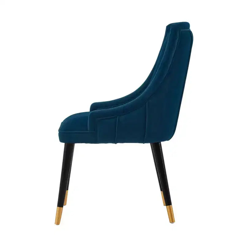 Lot de 2 chaises de salle à manger modernes en velours Eda bleu nuit - Manhattan Comfort