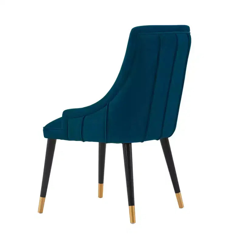Lot de 2 chaises de salle à manger modernes en velours Eda bleu nuit - Manhattan Comfort