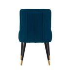 Lot de 2 chaises de salle à manger modernes en velours Eda bleu nuit - Manhattan Comfort