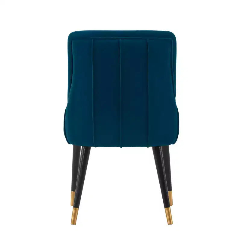 Lot de 2 chaises de salle à manger modernes en velours Eda bleu nuit - Manhattan Comfort