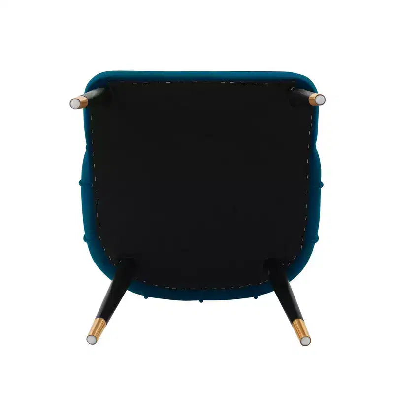 Lot de 2 chaises de salle à manger modernes en velours Eda bleu nuit - Manhattan Comfort