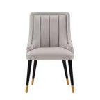 Chaise de salle à manger Eda moderne recouverte de velours et de similicuir gris - Manhattan Comfort