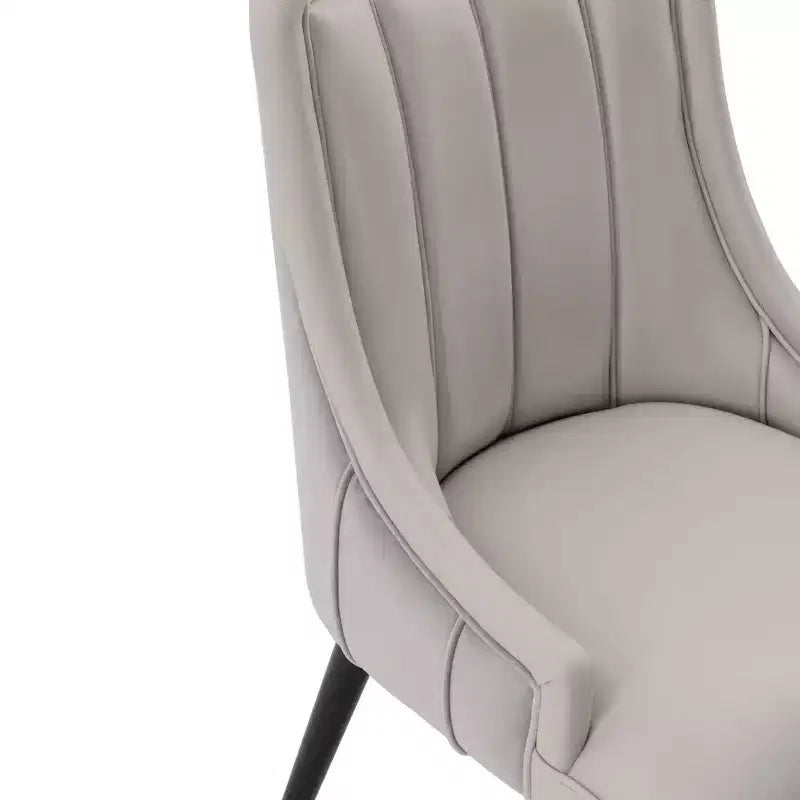 Chaise de salle à manger Eda moderne recouverte de velours et de similicuir gris - Manhattan Comfort
